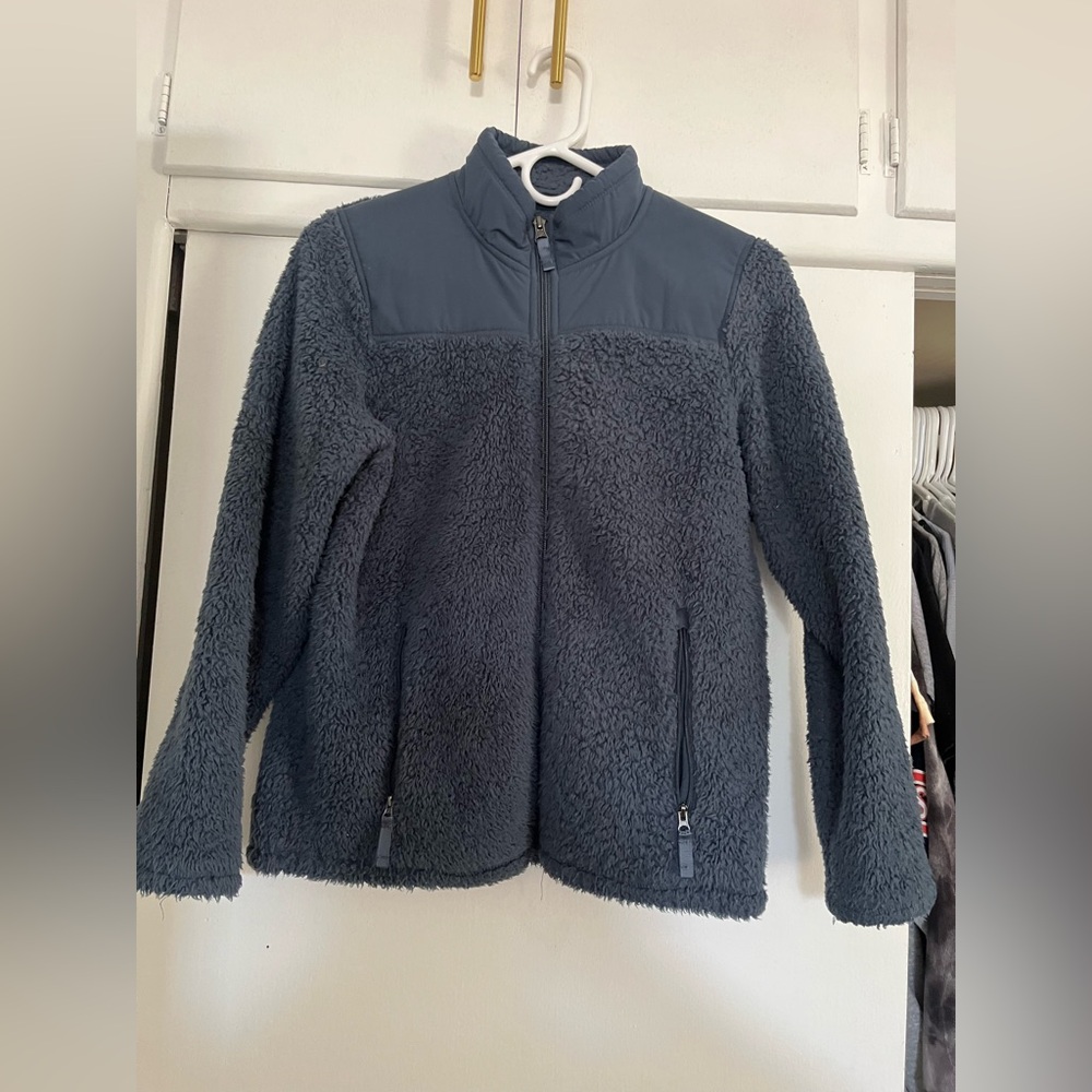 Gray Sherpa Fleece Jacket Boys